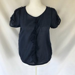 🛍 Zara Basic Blue Top Size M